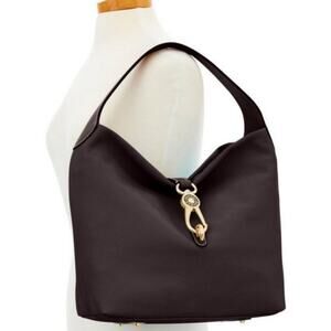 Dooney & Bourke Pebble Grain Logo Lock Shoulder Bag Belvedere Chocolate